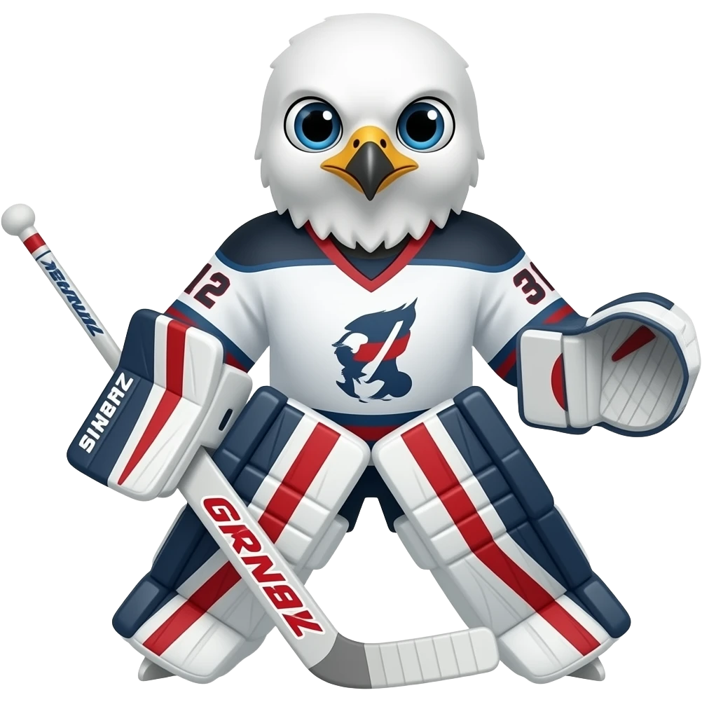 falcon bird being a hockey goalie emoji