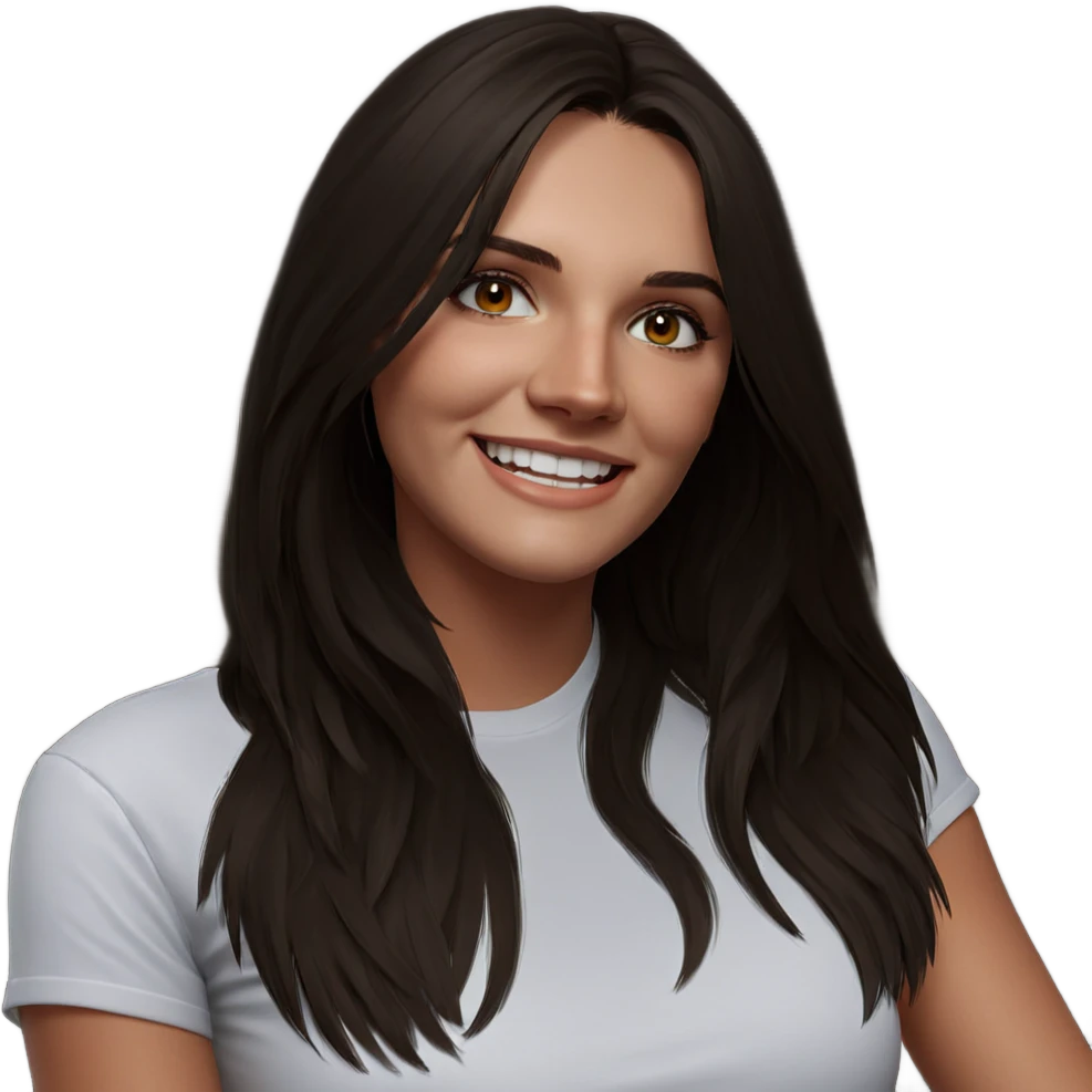 smiling girl in white shirt emoji