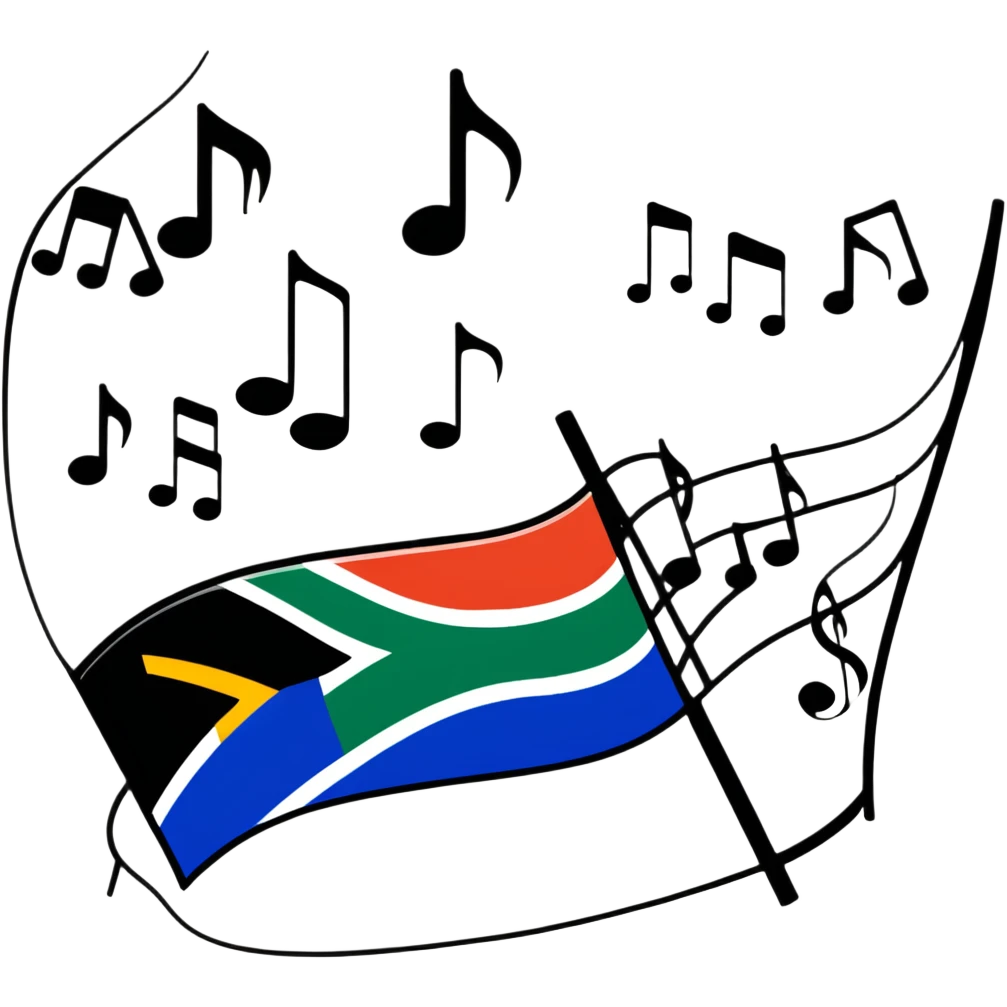 South African flag with musical notes emoji