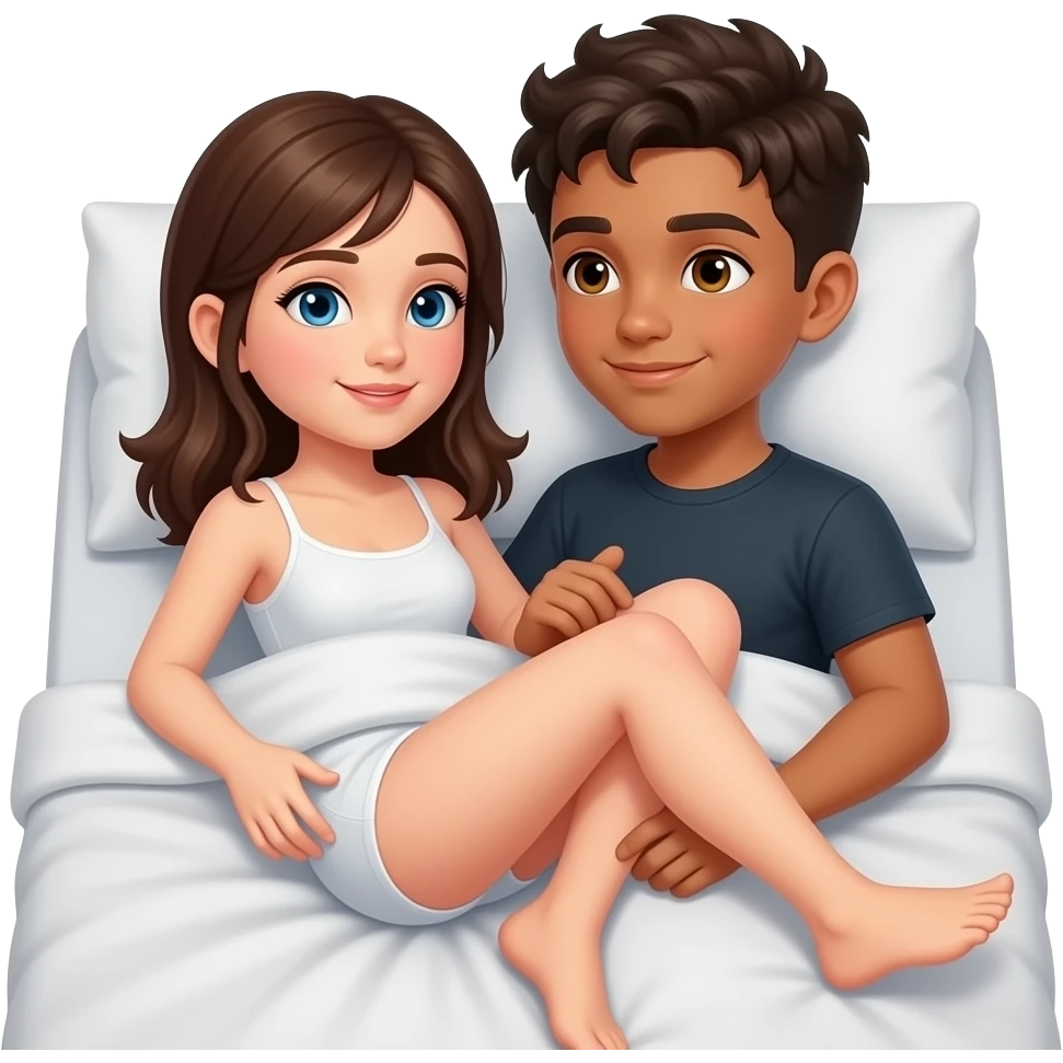Naked girl and boy fucking on a bed emoji