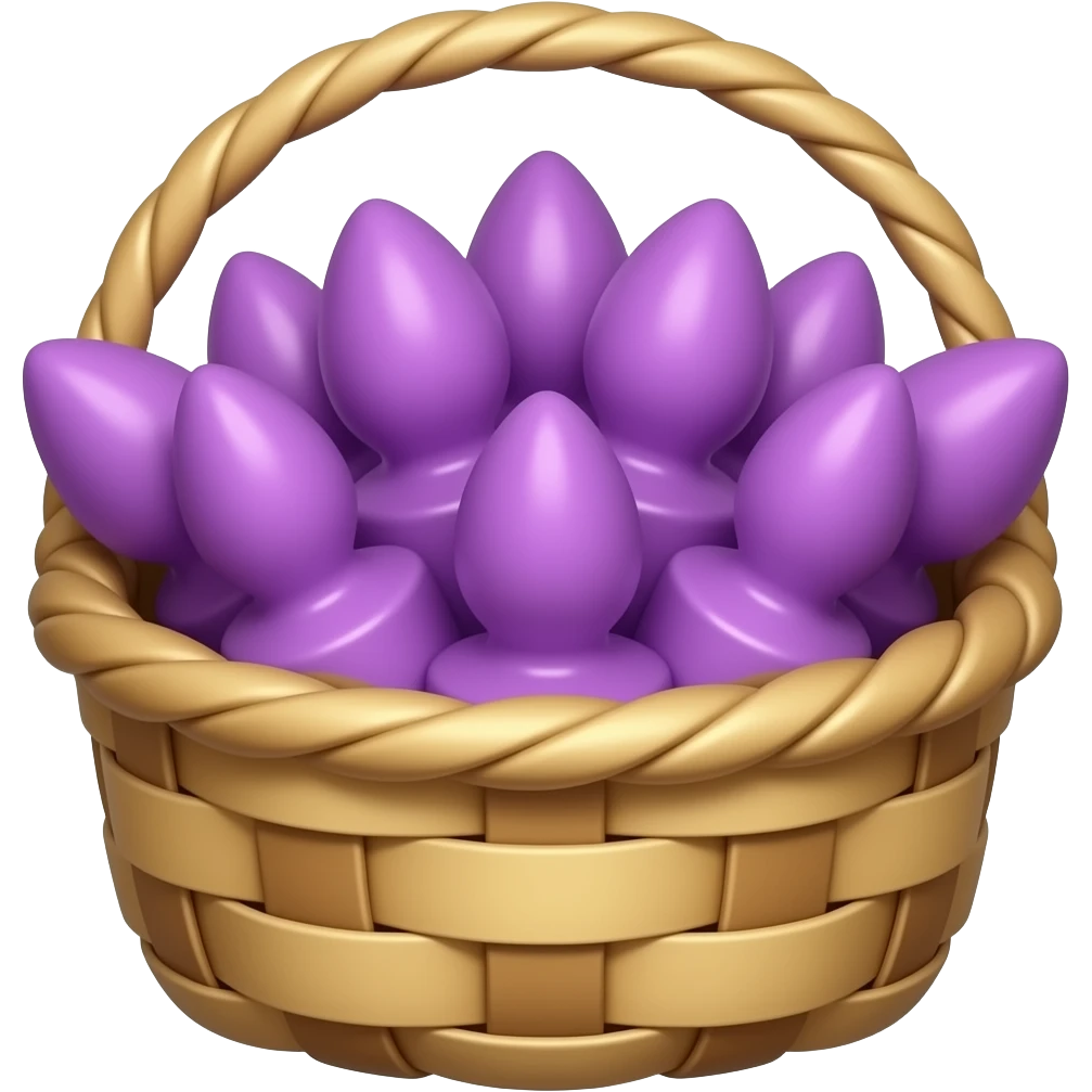 a basket full of purple dildos emoji