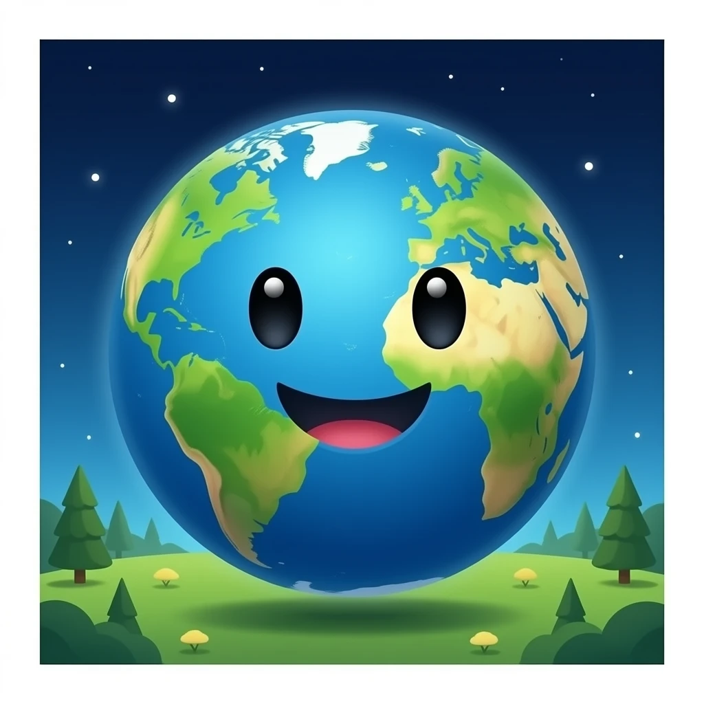 planet smiling emoji