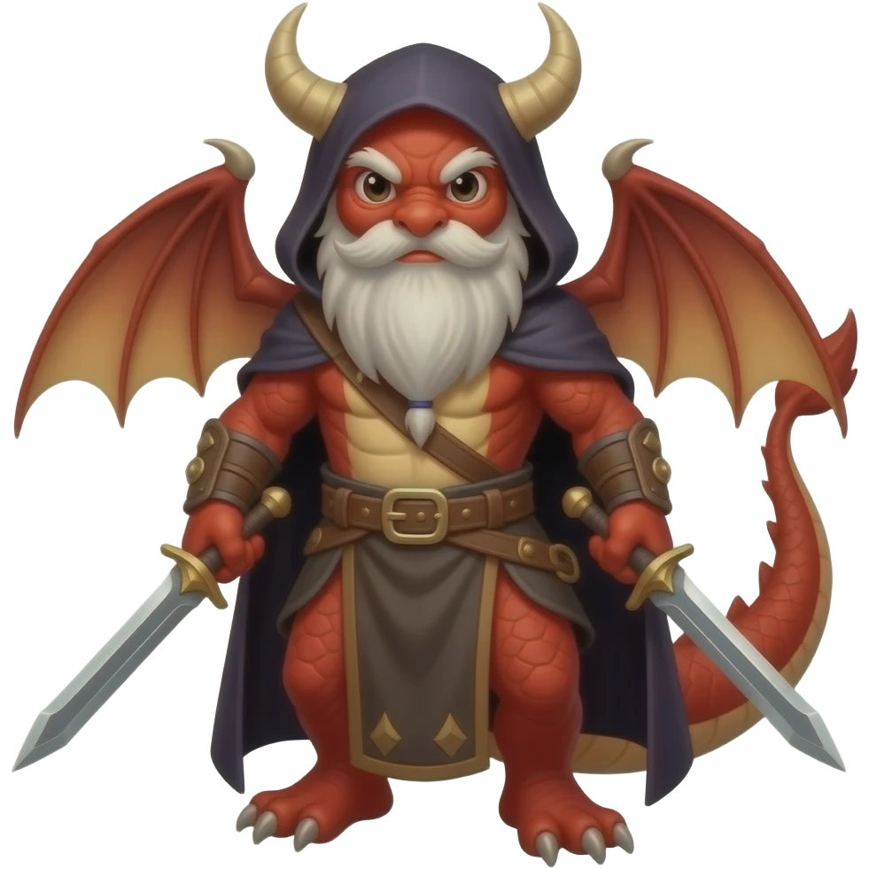 Red dragon sorcerer with daggers emoji
