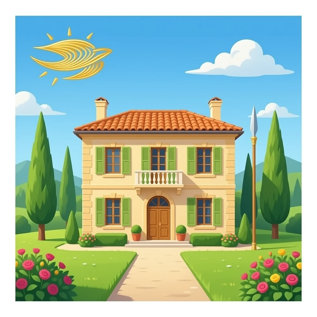 realistic house Martell spear, golden emoji
