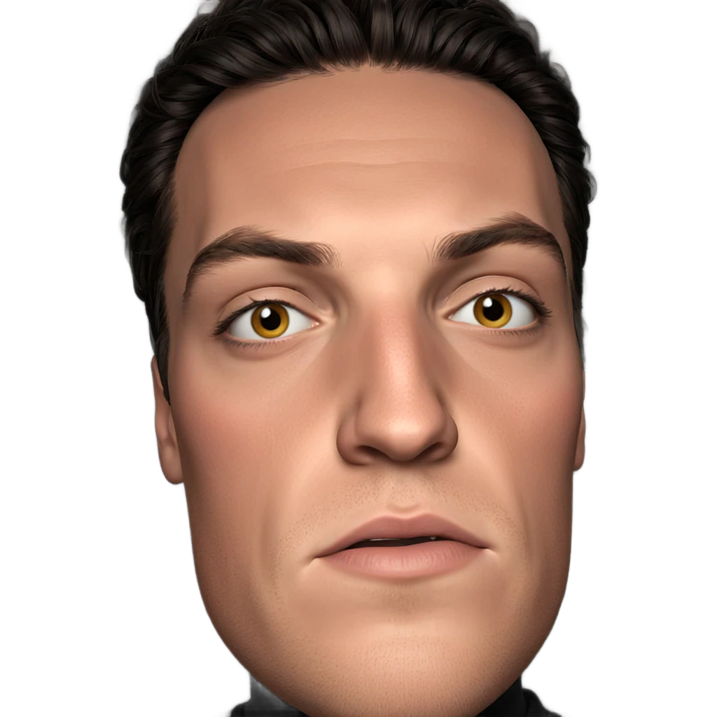 male portrait with black shirt emoji