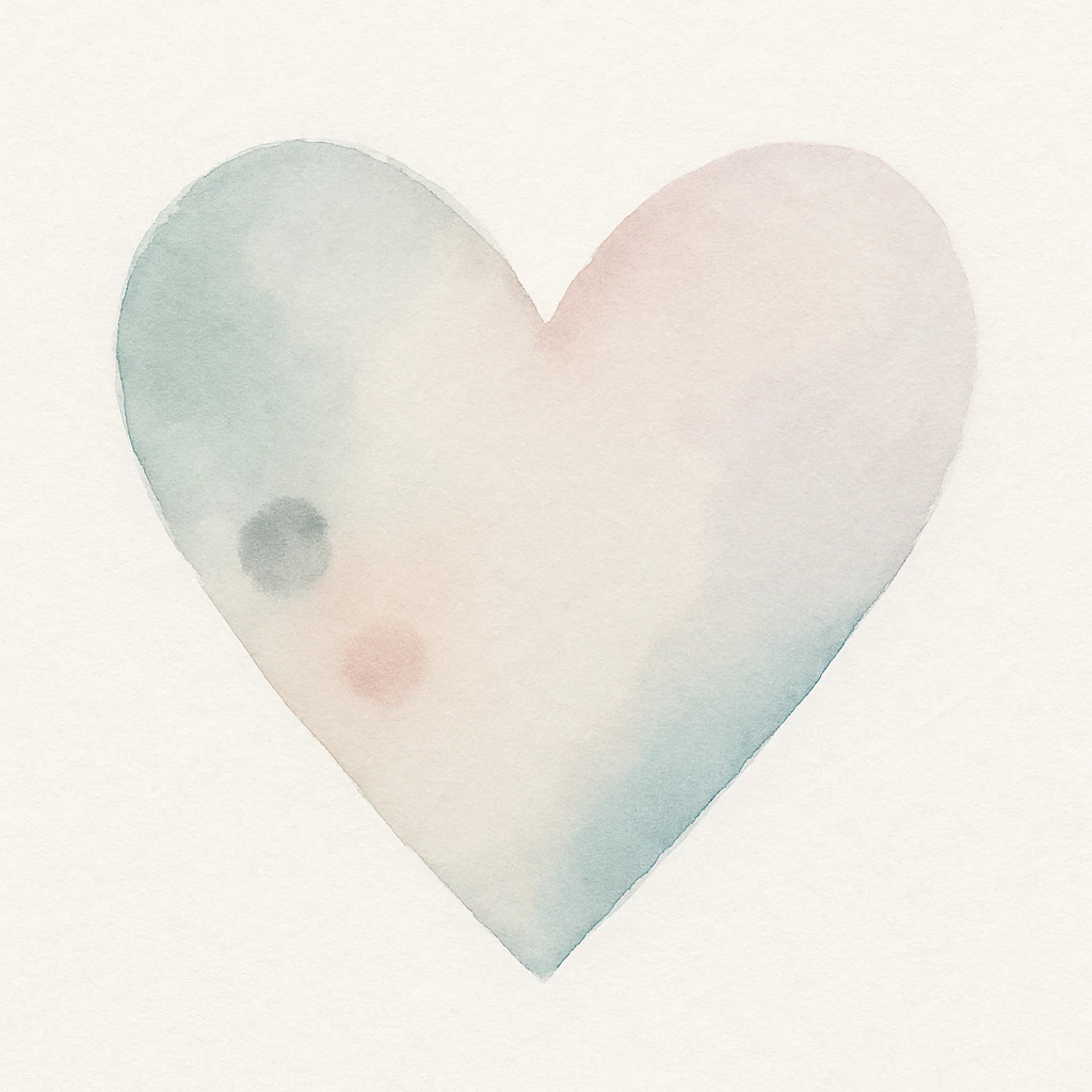 heart, watercolor art style emoji