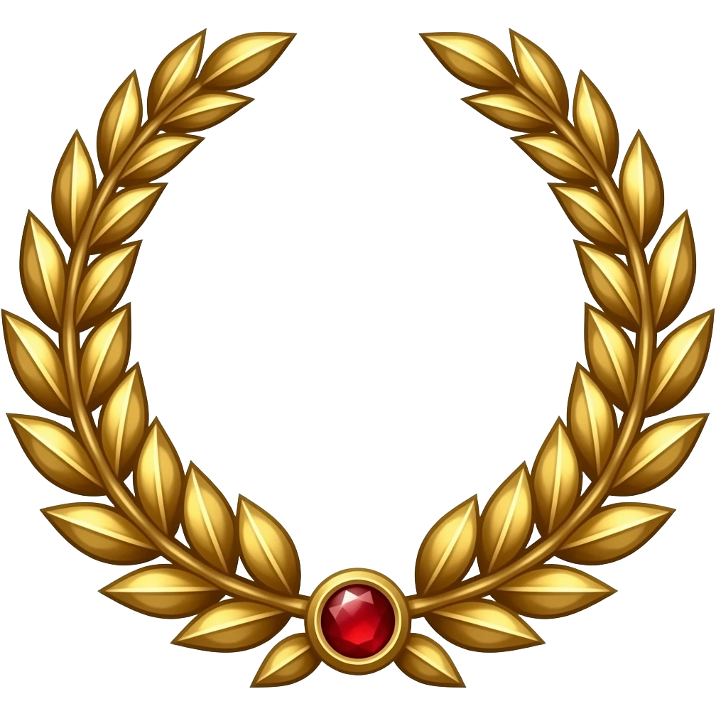 Corona de laurel imperial de oro y diamantes rojos del dios Emperador de Warhammer 40k emoji