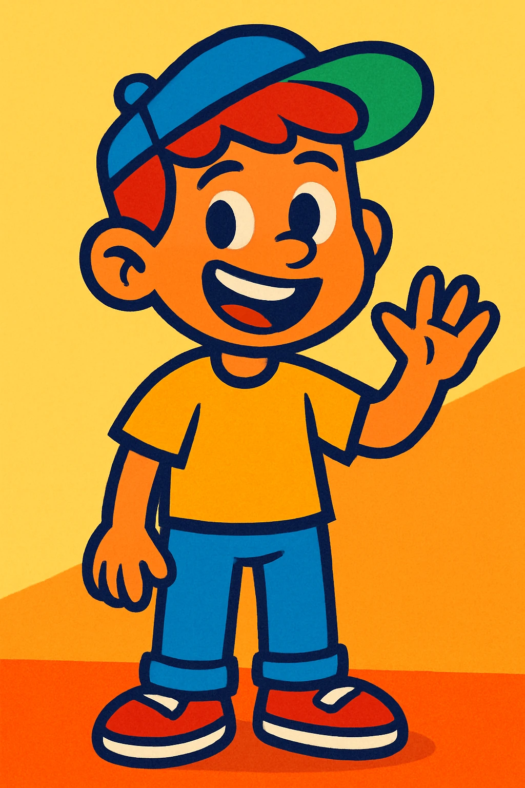 boy, vibrant cartoon style emoji