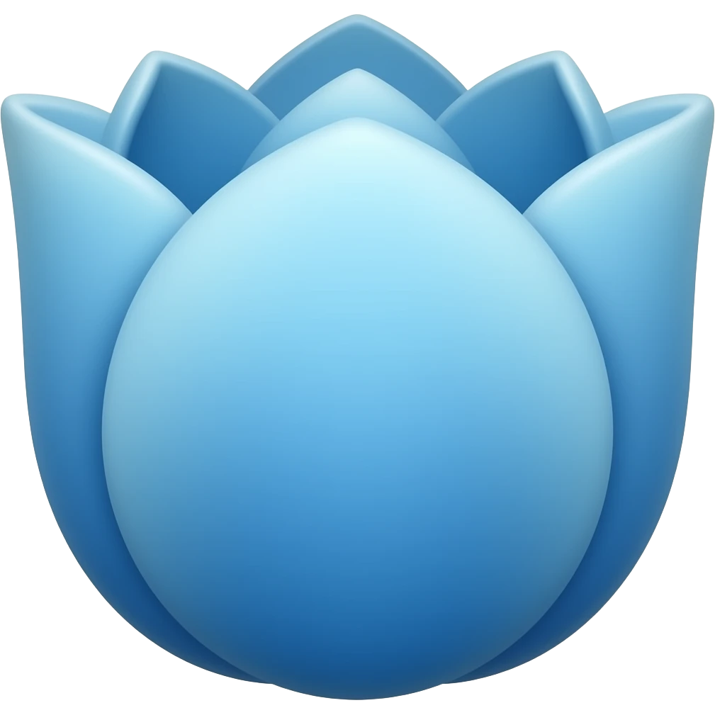 Blue colour tulip flower aesthetic emoji emoji