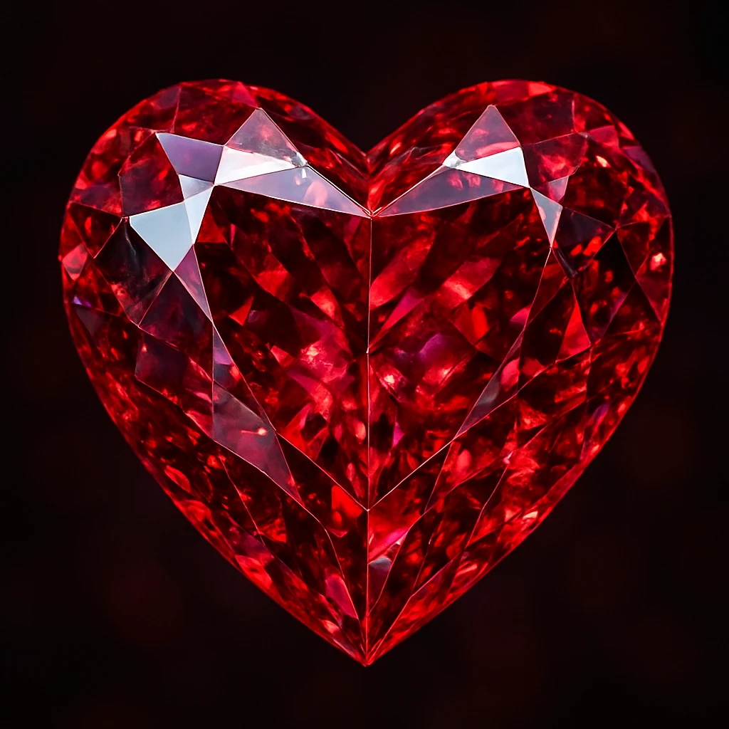 heart with a gemstone texture, realistic digital art style emoji