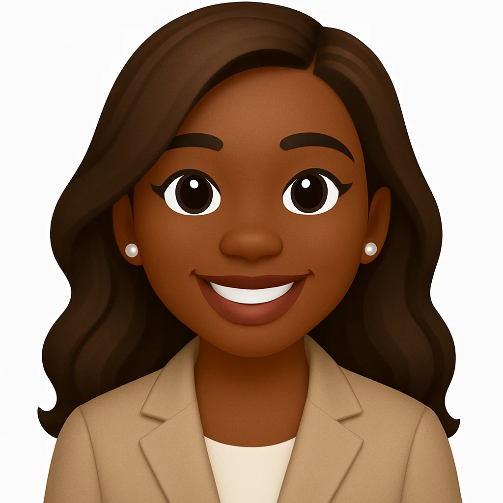 turn the second man in emoji style of the 1st image, match the facial features and match dressing style of the 2nd image, she is wearing suit emoji