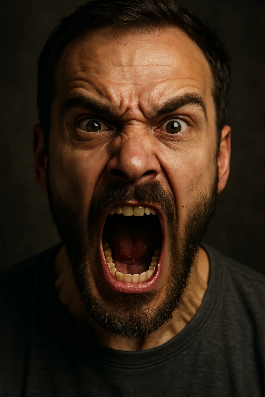 a person screaming with an expressive face, detailed and emotional emoji