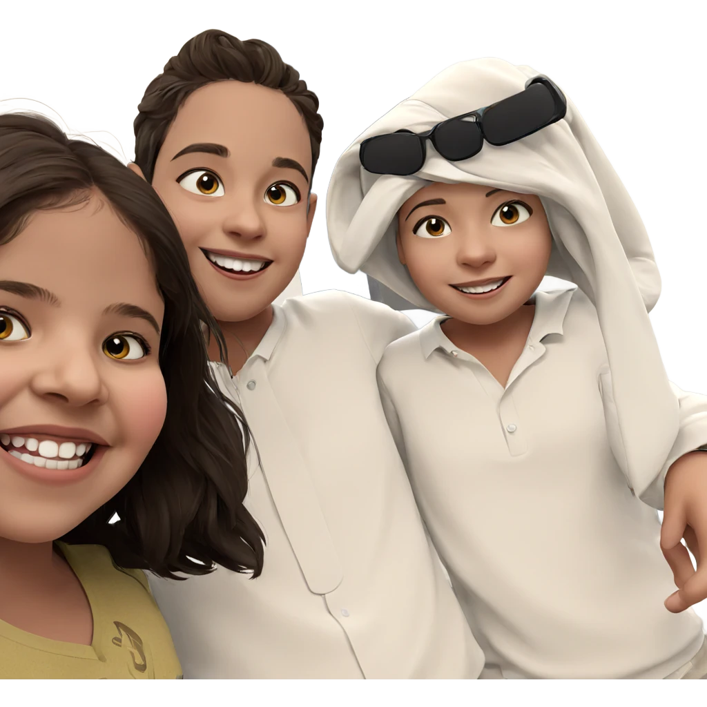 smiling girl with boys emoji