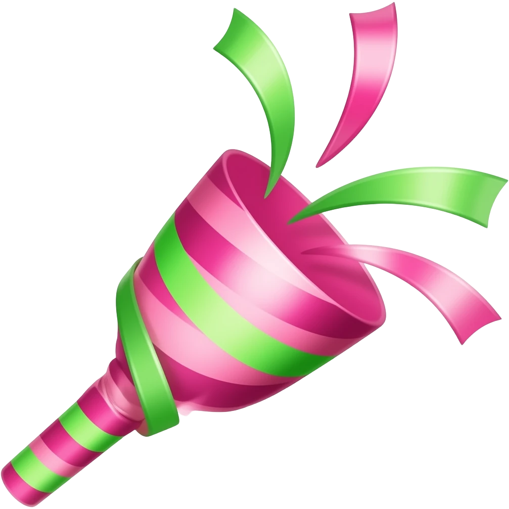 Fluorescent party popper emoji