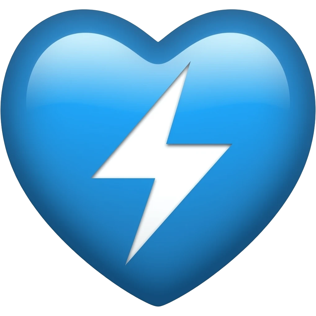 blue lightning heart emoji