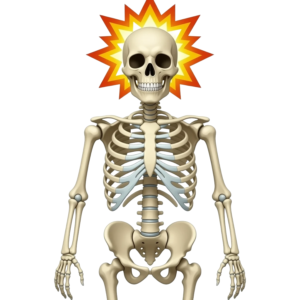 Skeleton blasting head emoji