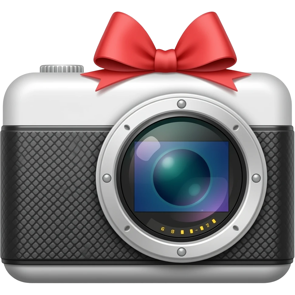 Camera with  bow emoji