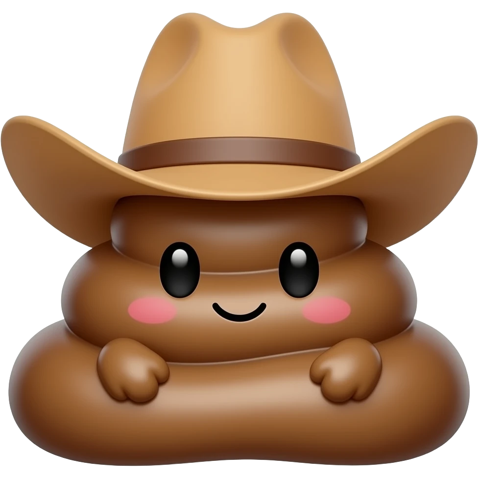 Cute 💩 with cowboy hat emoji