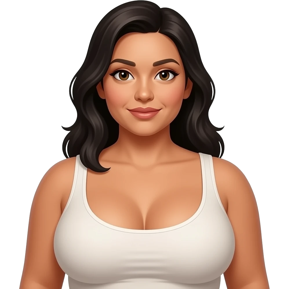 A TIRED latina with massive uncovered massively large boobs emoji