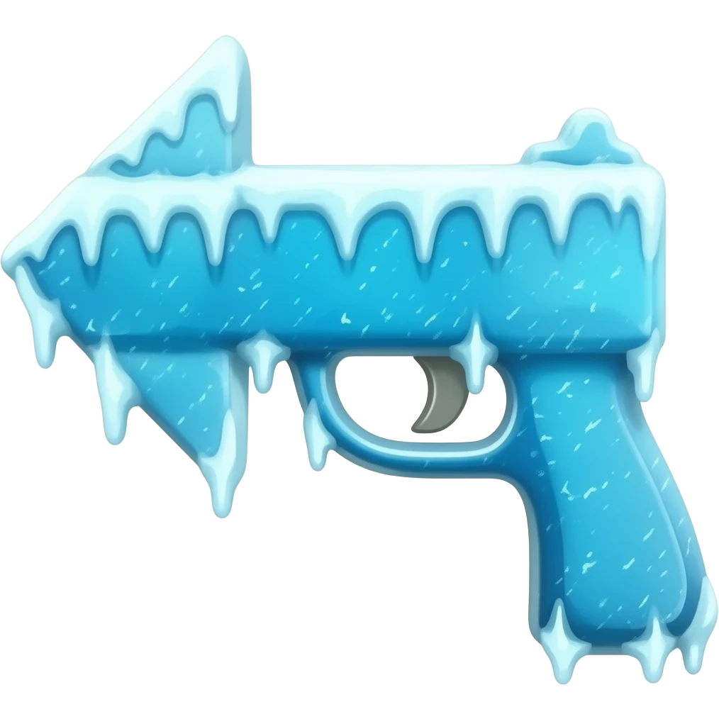 make the icepiercer the gun from mm2 the roblox game make it look like an arrow but the whole things ice but the handle and theres iceicles on the gun emoji