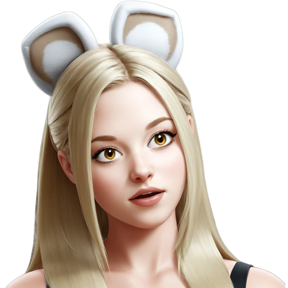 blonde girl with animal ears emoji