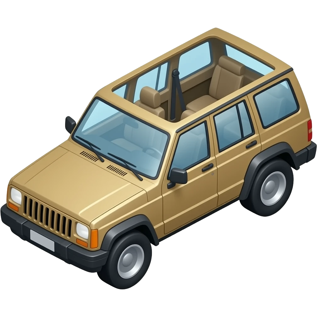 Jeep XJ but make it look cold from the inside and make it isometric view emoji