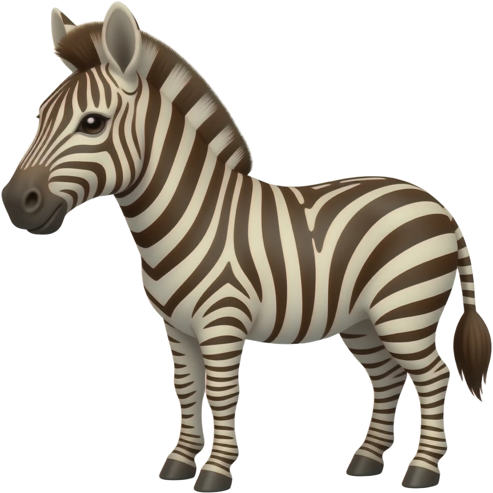 Cartoon brown zebra emoji