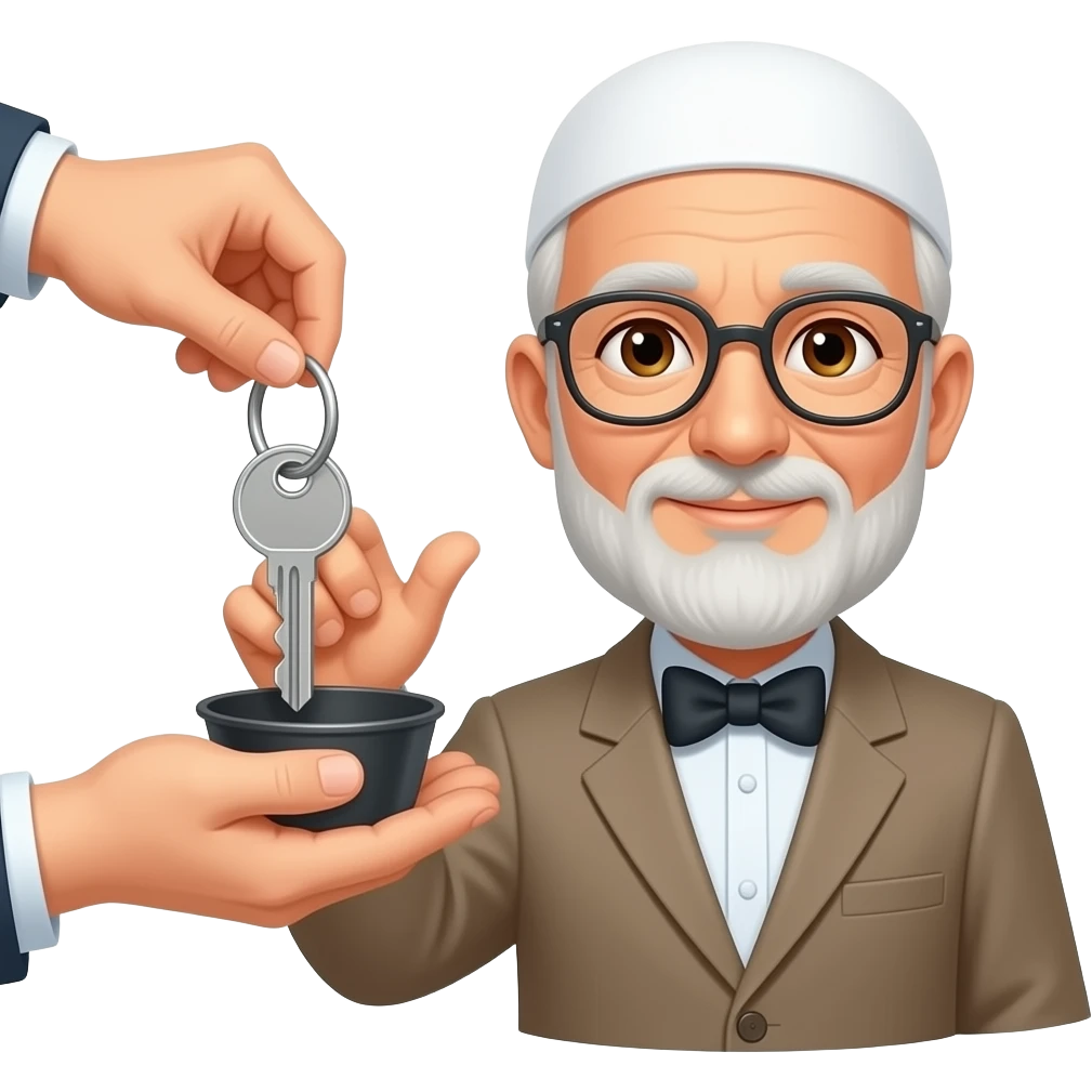 у пожилгого мужчины мусульманина забирают ключи другие emoji