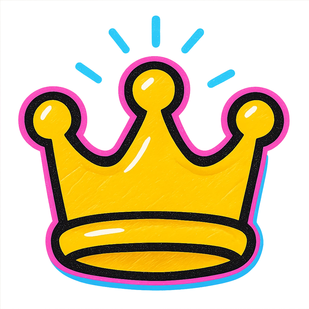 golden crown with a glow, modern vibrant emoji style emoji