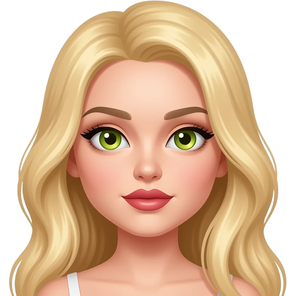 Sultry baby blonde green yellow eyes  long hair  sexy eyes bold cheek bones full lips emoji