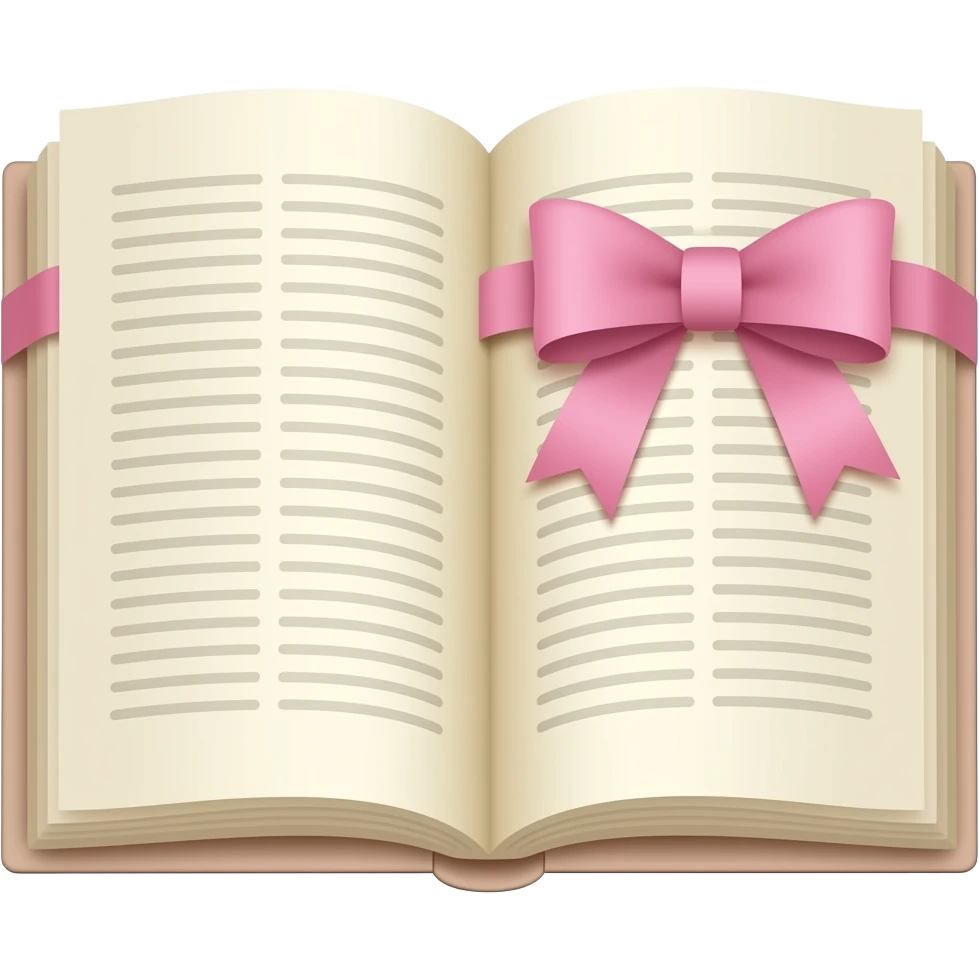 aesthetic bible open with a light pink bow in the right page emoji