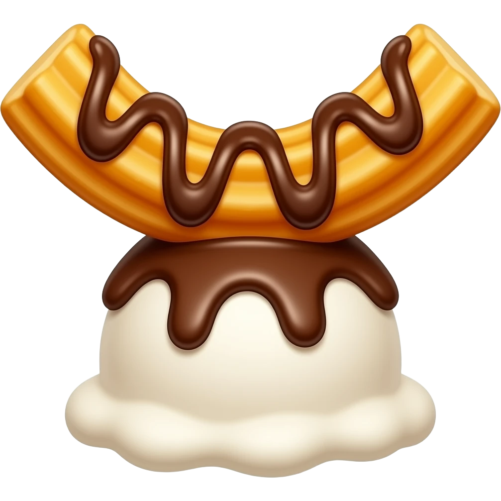Churro on ice cream emoji