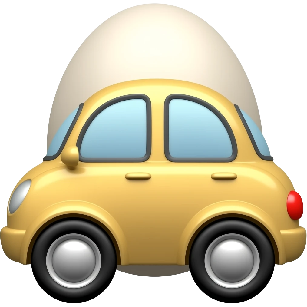 Wheeled egg as a car emoji