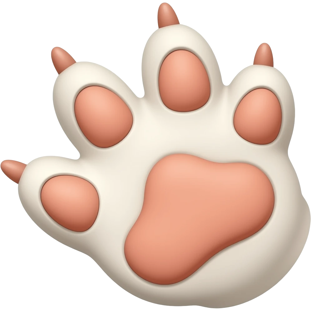 a paw clawing the air with claw marks showing in the air - NO BACKGROUND emoji