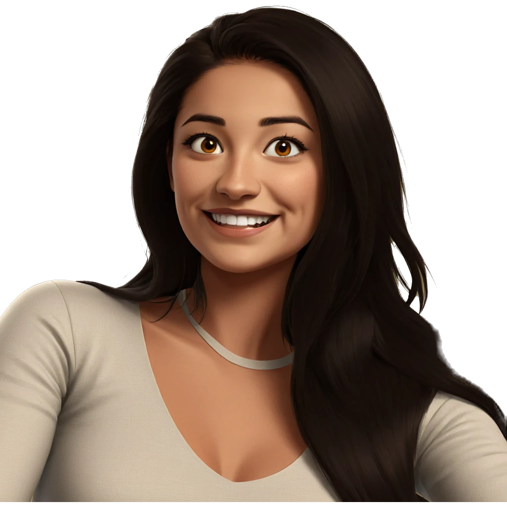 smiling girl with long hair emoji