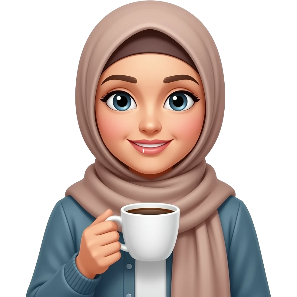 create me a hijabi with coffee emoji