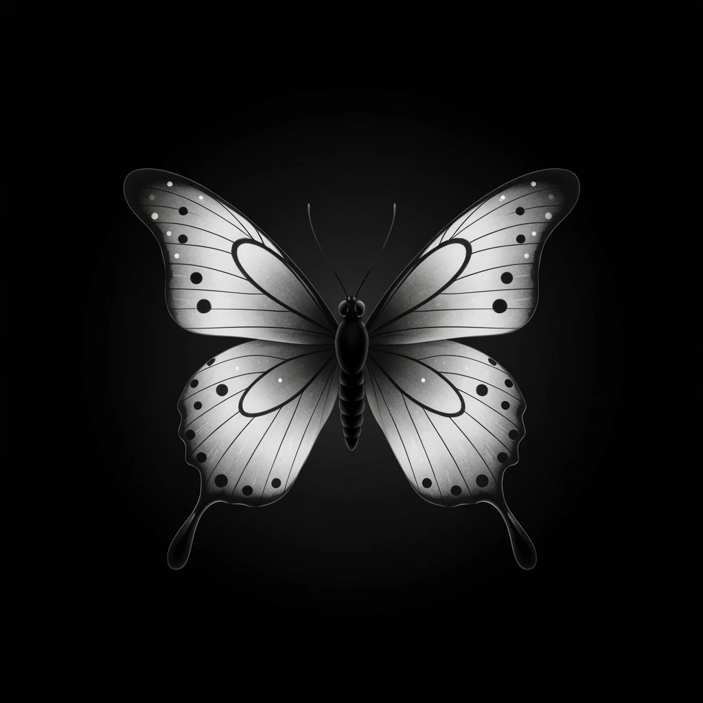 goth butterfly, cute, expressive, minimal emoji