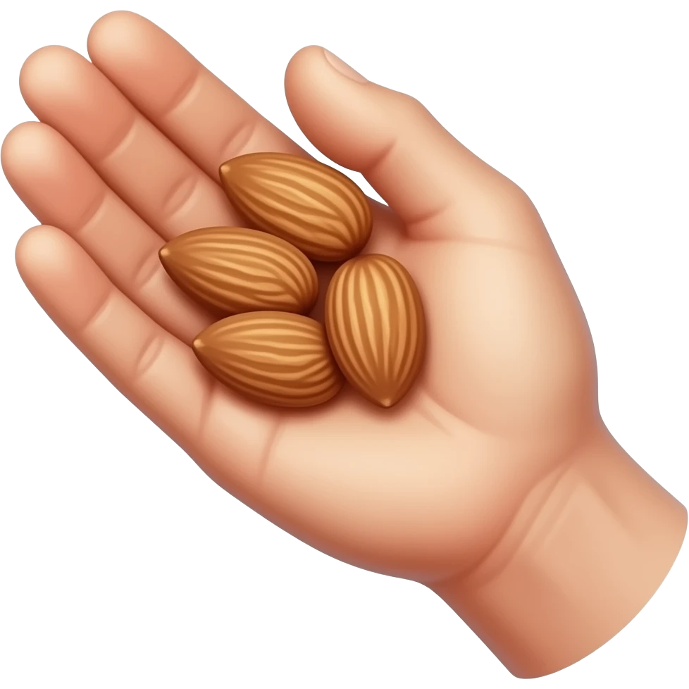 a handful of nuts - way smaller (like 5 almonds), ok but can you make it about half the size and in the balm of the hand? emoji