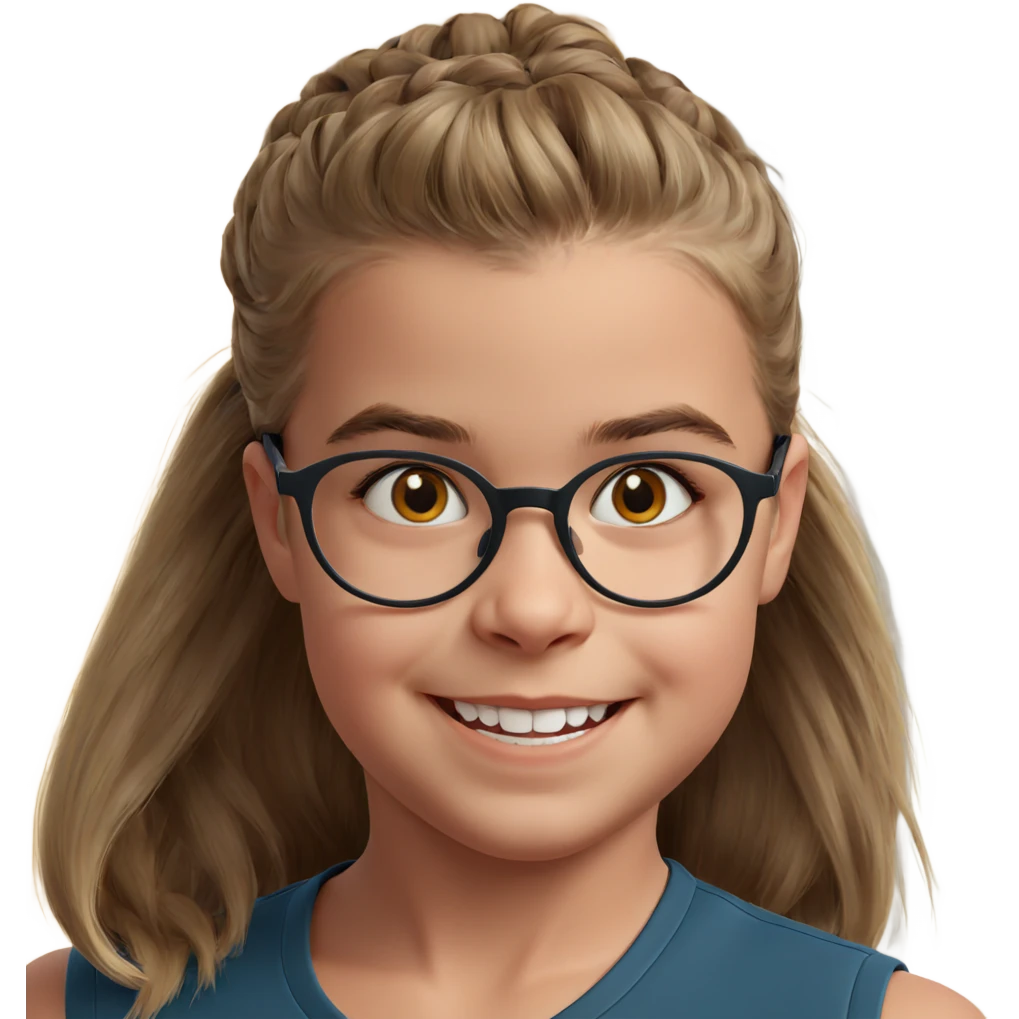 smiling girl with glasses emoji