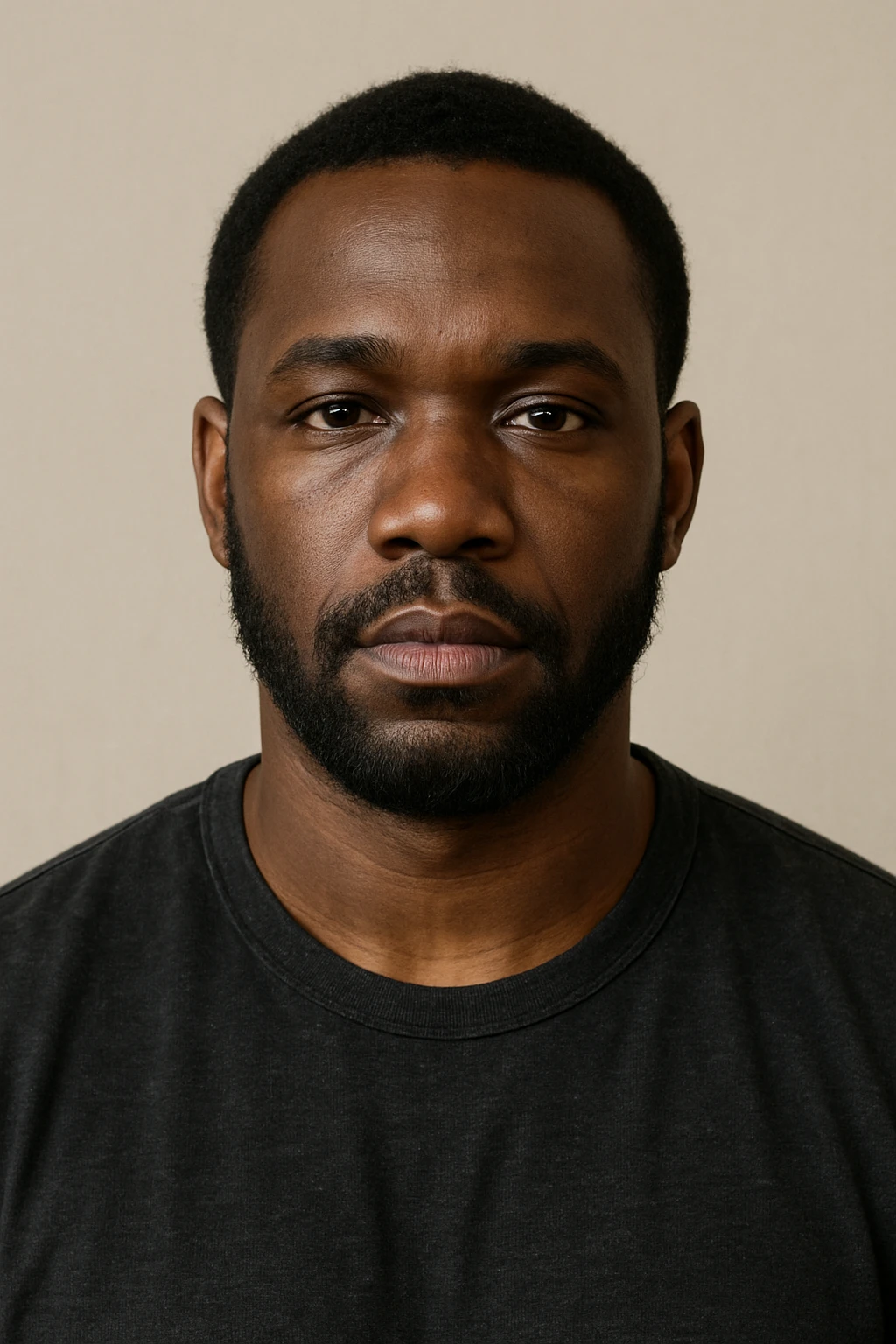 portrait of a Black man, neutral expression, simple background emoji