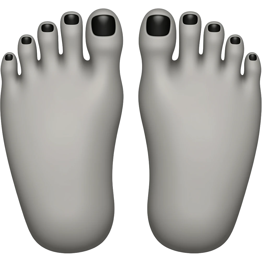 Gray feet with black toenails emoji