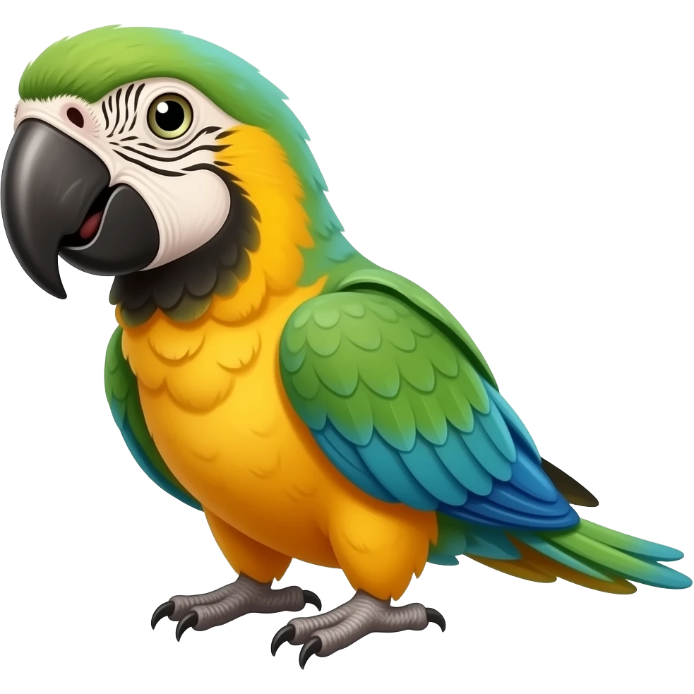 Shelby the macaw says animals in russian emoji