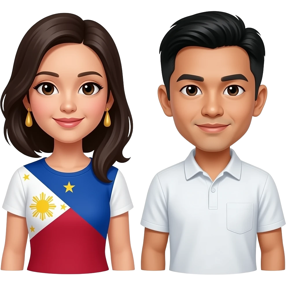 Tall filopino lady, really short filopino guy emoji