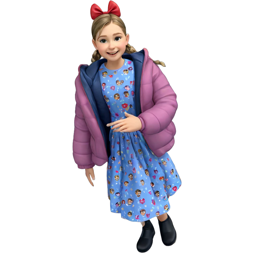 smiling girl in stylish dress emoji