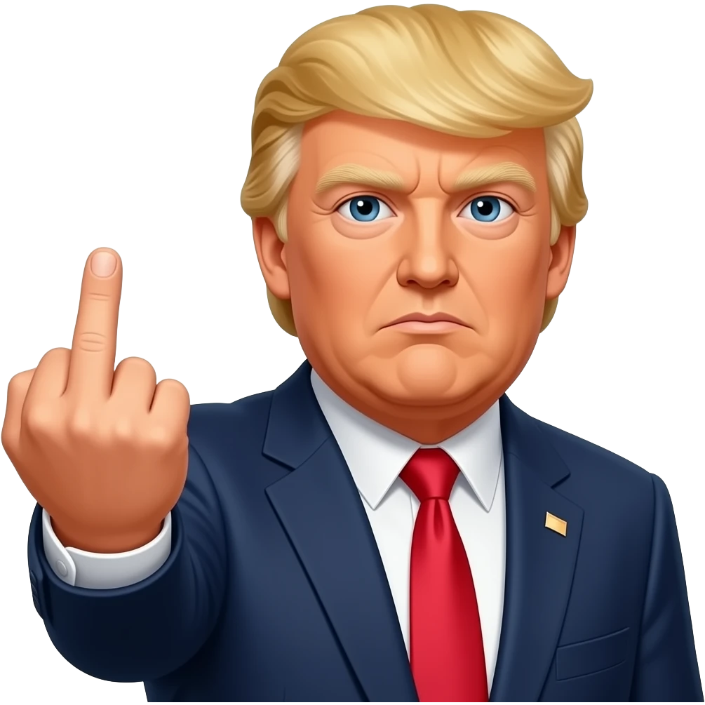 trump showing the middle finger emoji