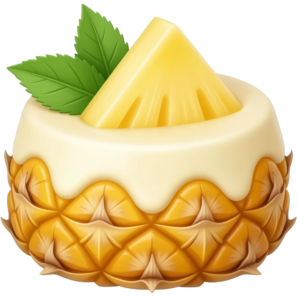 Ananas cuit  et mousse vanille emoji