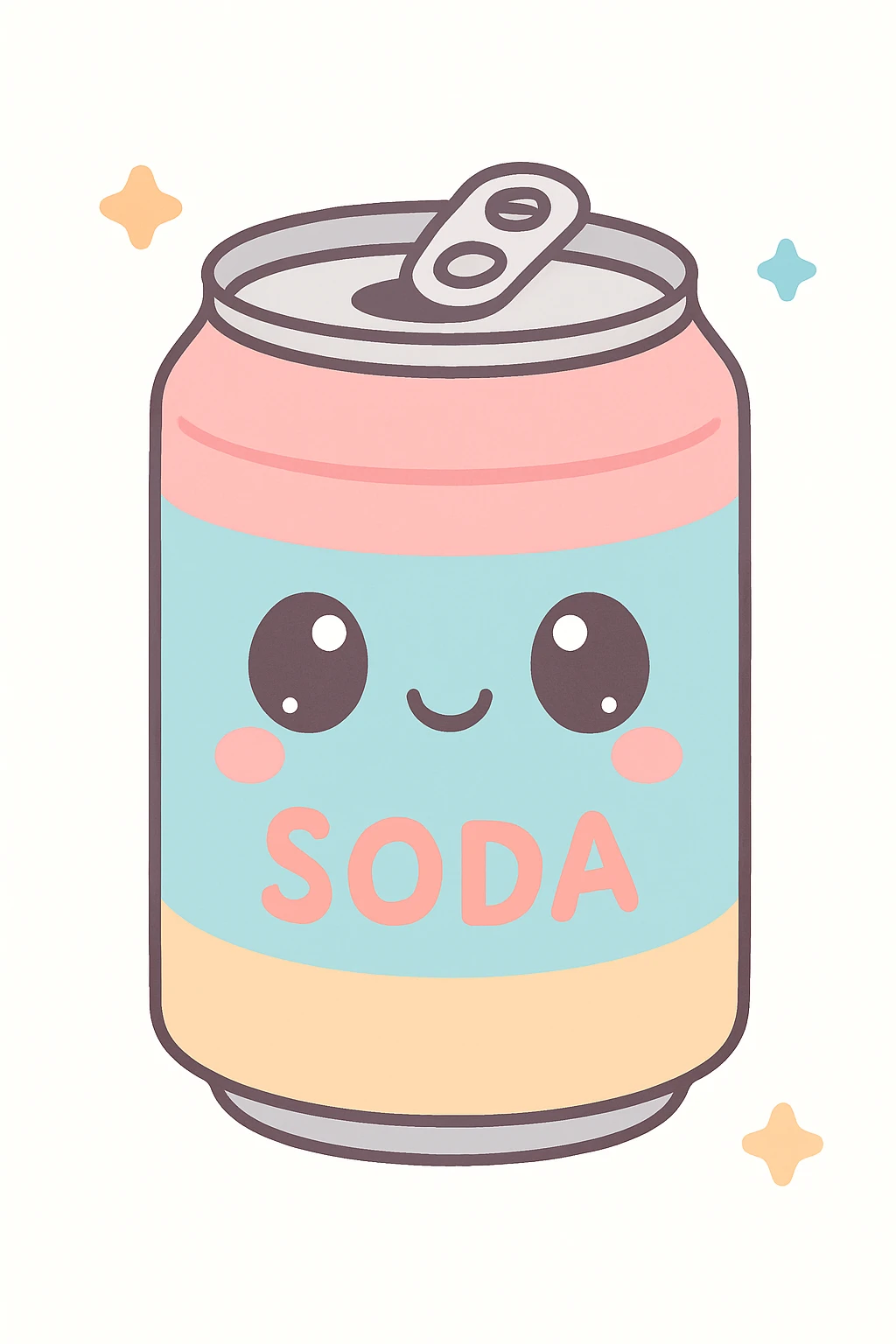 soda, kawaii cute style, adorable, charming, soft colors emoji