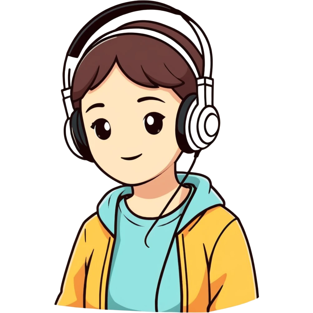 Girl wearing headphones  emoji