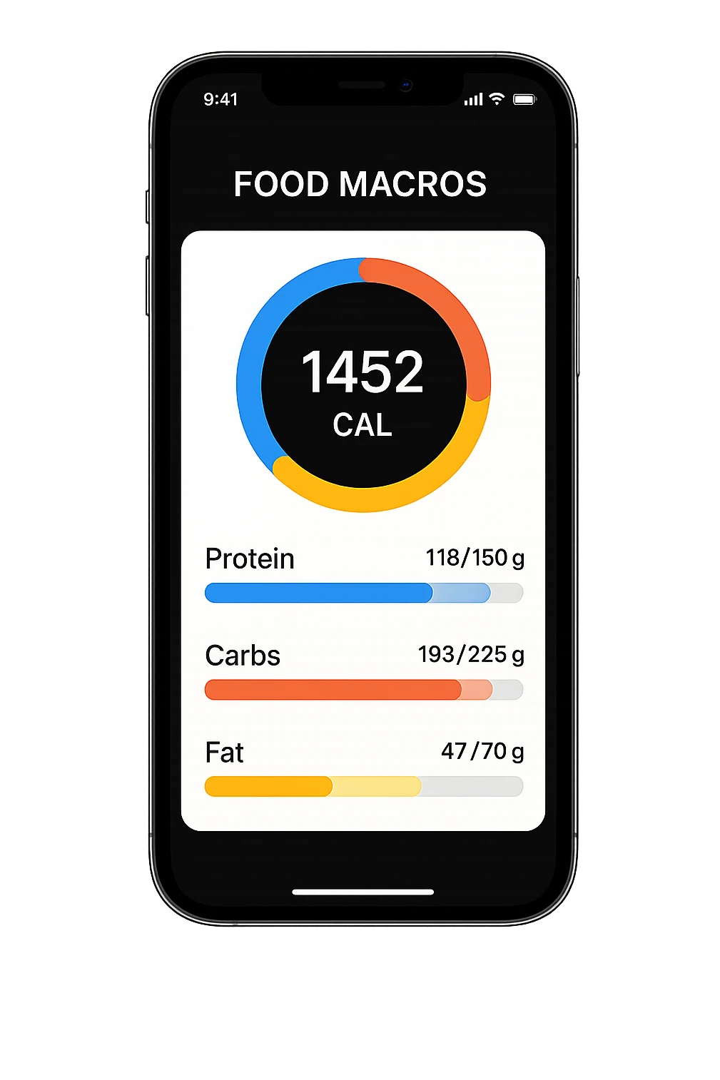 Tracking di macros alimentari su iphone emoji