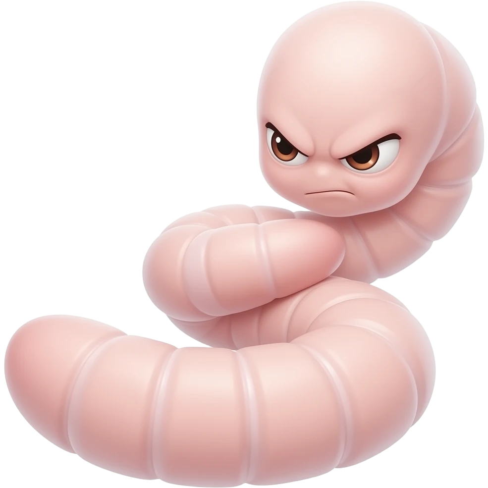 Angry worm fetus emoji